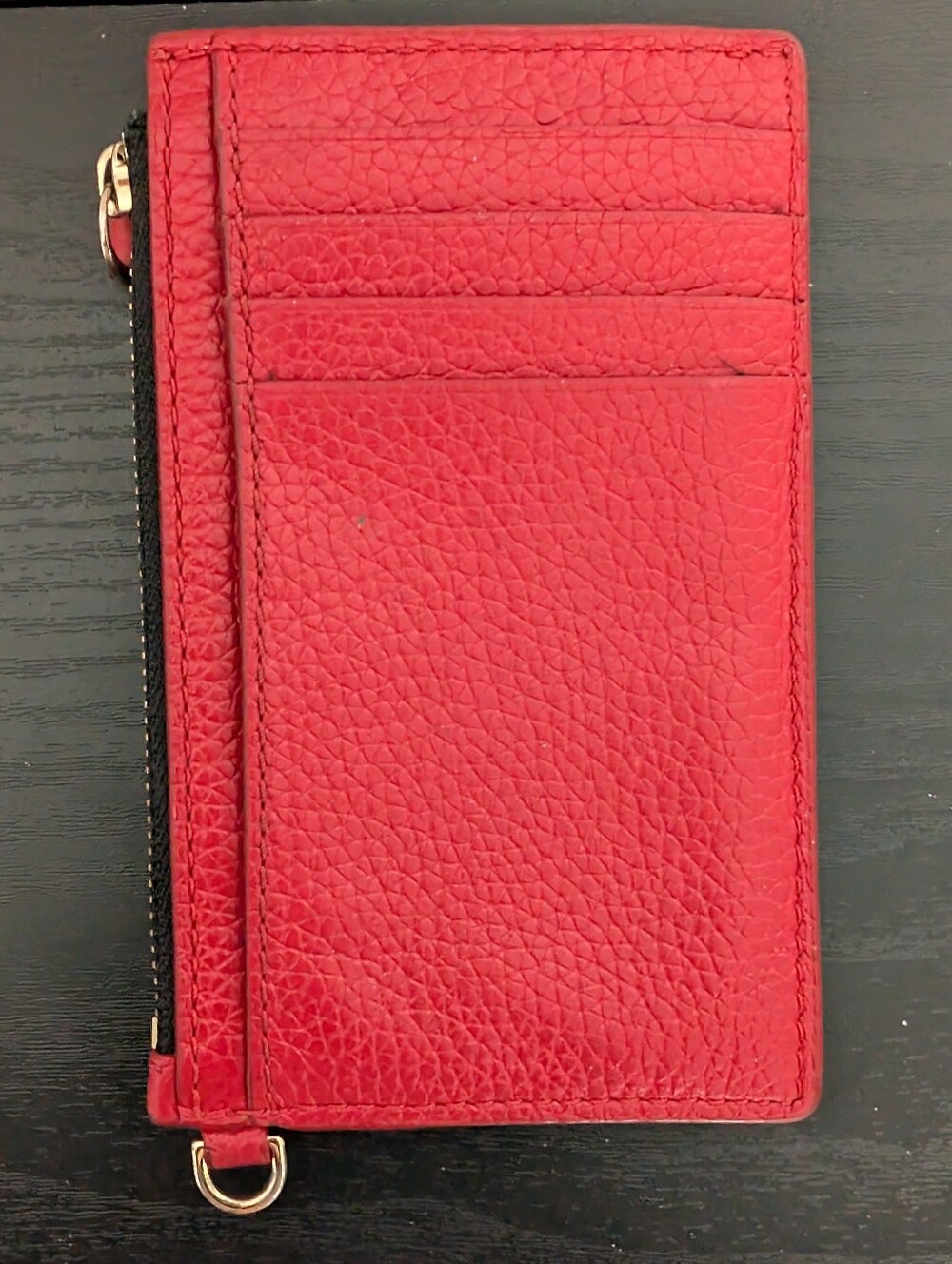 Red Leather Wallet with Gold Chain Accent - Picture 2 of 6